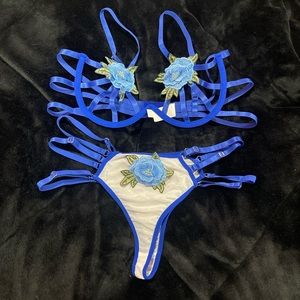 Flowered Lingerie Set